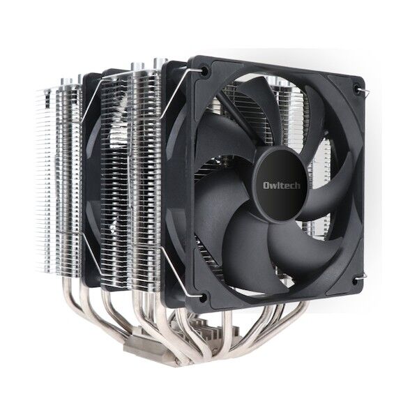 鉄製バックプレート採用 高性能空冷デュアルPWMファン CPUクーラー OWL-CPUC03 1個