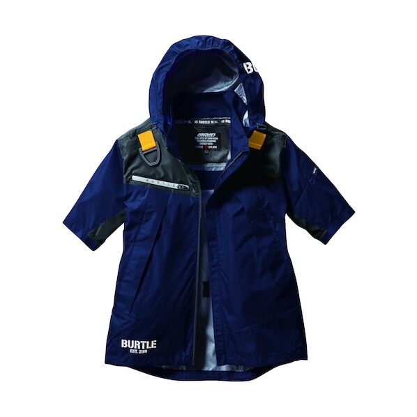 バートル(BURTLE) ACフーディ半袖ジャケットAC1196-3-3XLネイビー AC1196-3-3XL 1着