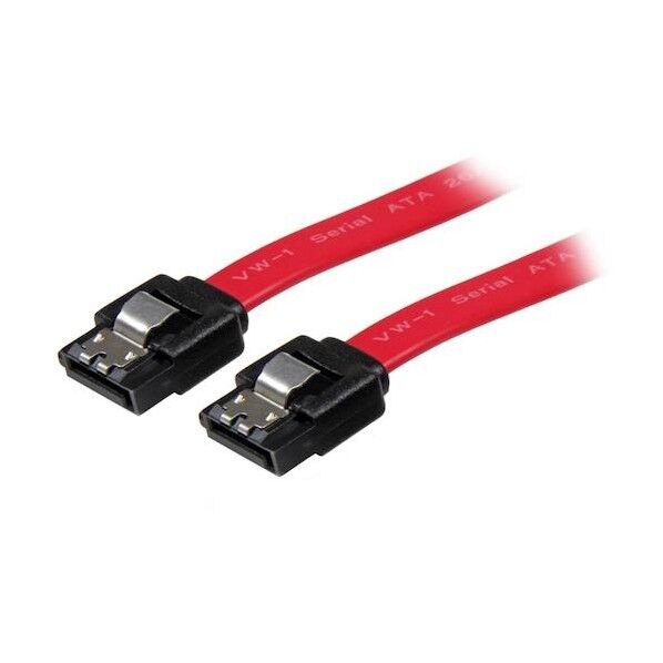 SATAケーフ゛ル/15cm/ラッチ付きコネクター/レッド/HDD ハードディスクドライブ ケーブル LSATA6 1本
