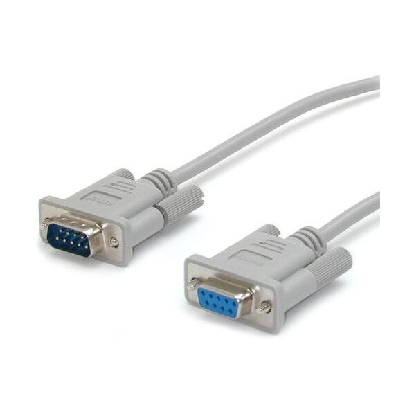 シリアルケーブル/4.6m/RS232C/ストレート/延長用/オス-メス/D-Sub9ピン(DB-9)/グレー MXT106 1本