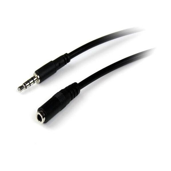 オーディオケーブル/3.5mm 4極ステレオミニ/1m/オス-メス/ブラック/スピーカー ヘッドホン イヤホン 用 MUHSMF1M 1本