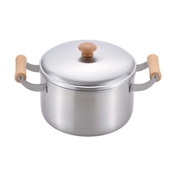 千歳 木柄深型両手鍋22cm