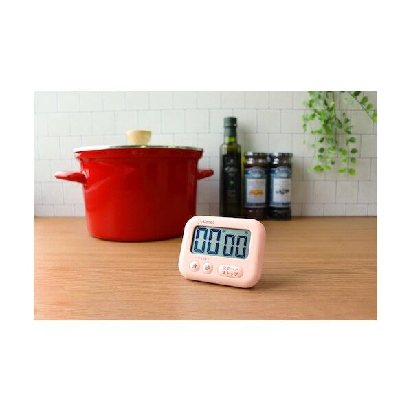 大画面タイマー「シャボン」 ピンク T-614PK 1点