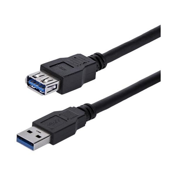 USB 3.0ケーブル/1m/Type‐A - Type‐A/5Gbps/延長用/オス-メス/ブラック/タイプA USB3SEXT1MBK 1本