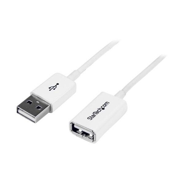 STARTEC.COM社 USB 2.0ケーブル/1m/Type‐A - Type‐A/480Mbps/延長用/オス-メス/ホワイト/タイプA USBEXTPAA1MW 1本