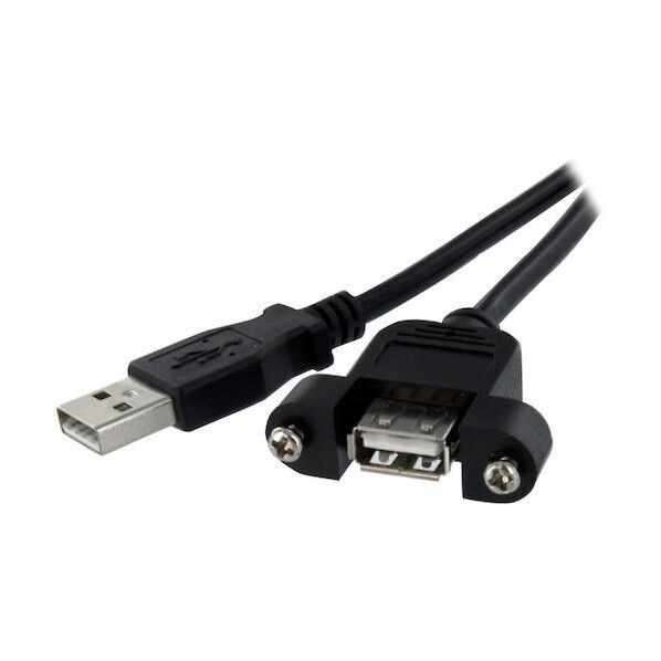 STARTEC.COM社 USB 2.0ケーブル/91cm/480Mbps/パネルマウント型/Type-A - Type-A/メス-オス USBPNLAFAM3 1本