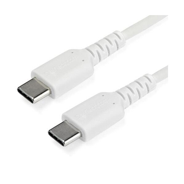 STARTEC.COM社 USB-Cケーブル/1m/USB 2.0/480Mbps/Type-C - Type-C/60W/高耐久/ホワイト RUSB2CC1MW 1本