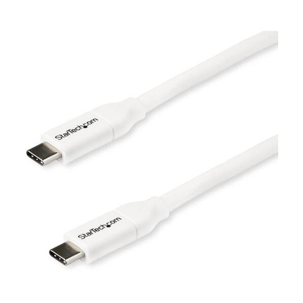 USB-Cケーブル/2m/USB 2.0/480Mbps/Type-C - Type-C/100W/オス-オス/ホワイト USB2C5C2MW   1本