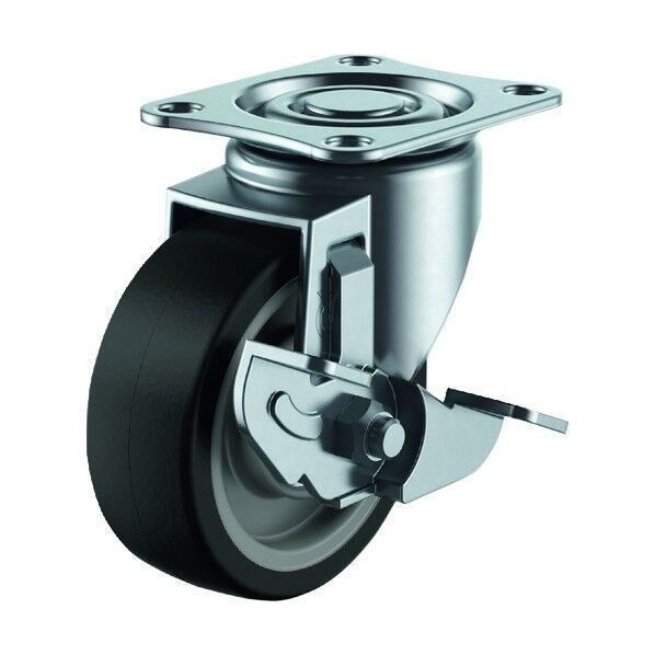 ユーエイ キャスターS付 自在車75径ナイロンホイルウレタン車輪 SG-75NRBDS 1台