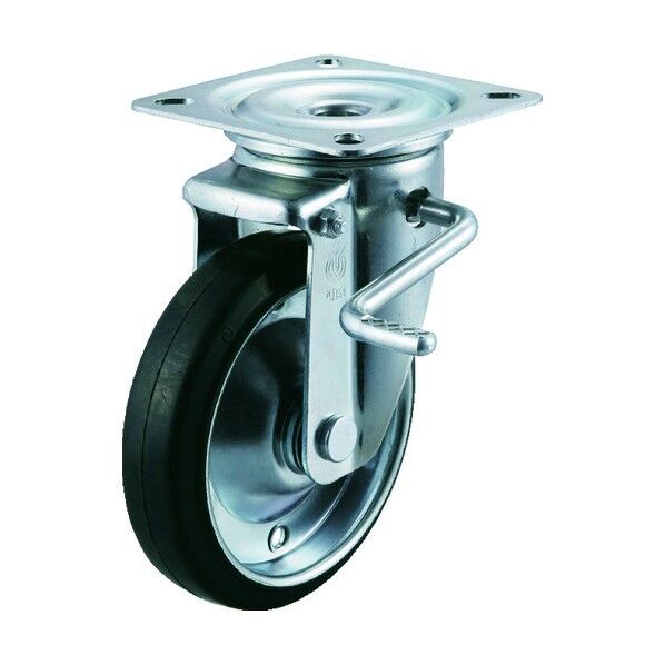 PMシリーズ(始動性・重視タイプ)自在ストッパー付150径ゴム車 2110g PMS-150WBLBR-E46