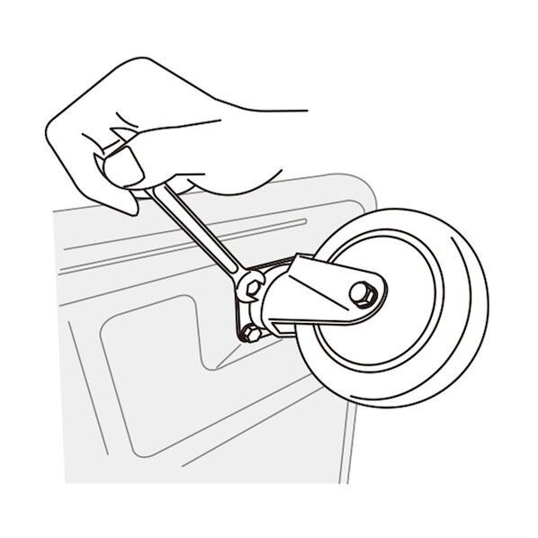 プレート式キャスター 固定車 200径 耐摩耗ゴム車輪