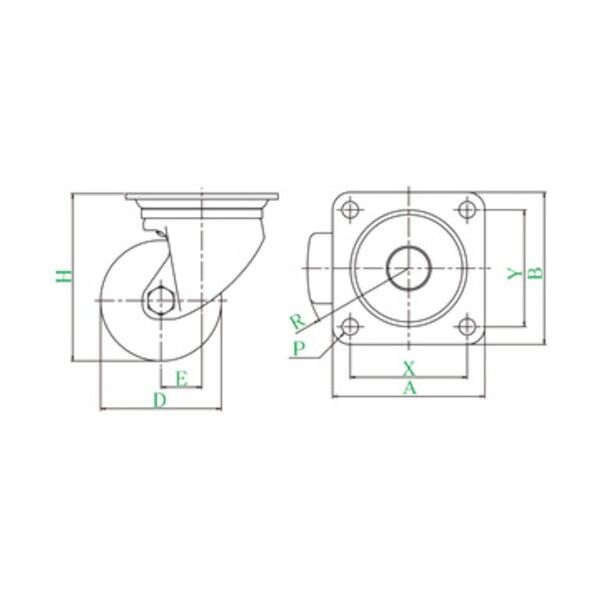 重量用SUSキャスター 自在車 65径 MCナイロン車輪