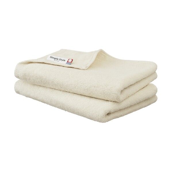 ガーゼ+パイルビッグフェイスタオル2枚セット アイボリー BFT-G2 2枚