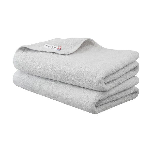 デイリーバスタオル2枚セット ライトグレー BT-D2 2枚