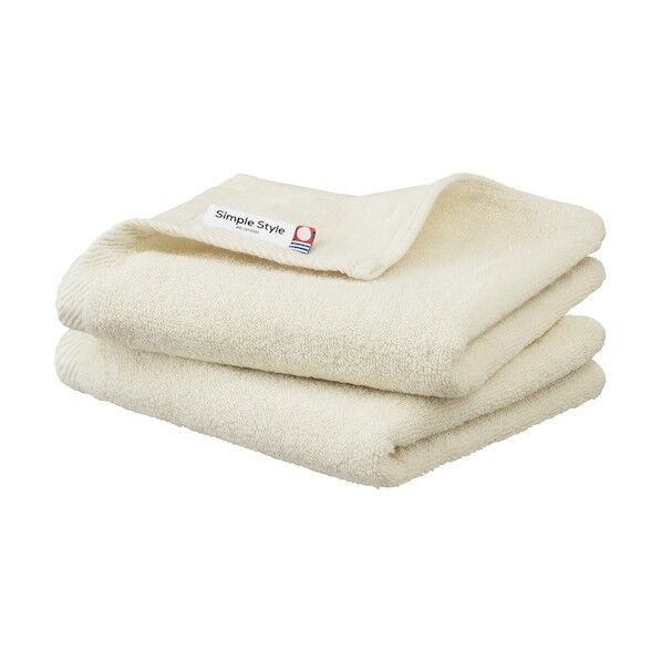 ガーゼ+パイルフェイスタオル2枚セット アイボリー FT-G2 2枚