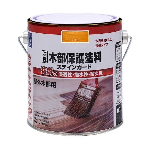 油性木部保護塗料ステインガード 0.7L ピニー 4976124519505 1点