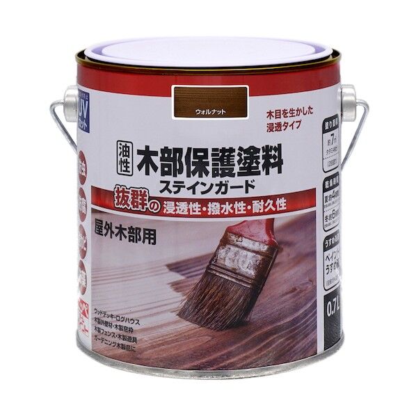 ニッペホーム 油性木部保護塗料ステインガード 0.7L ウォルナット 4976124519536 1点