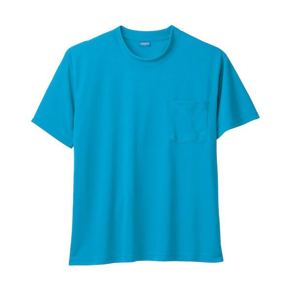 桑和 50381 半袖Tシャツ(胸ポケット付き) エメラルドブルー 3L 50381-214-3L 1点
