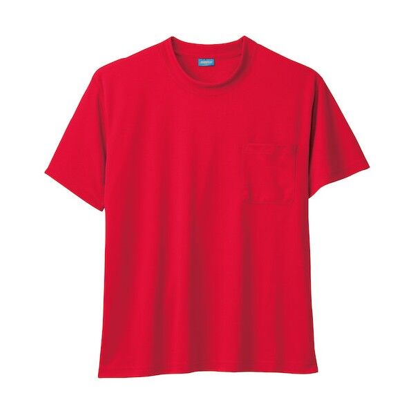 50381 半袖Tシャツ(胸ポケット付き) レッド L 50381-43-L 1点
