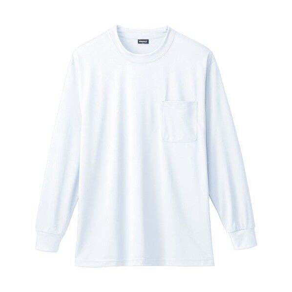 50384 長袖Tシャツ(胸ポケット付き) ホワイト 3L 50384-00-3L 1点