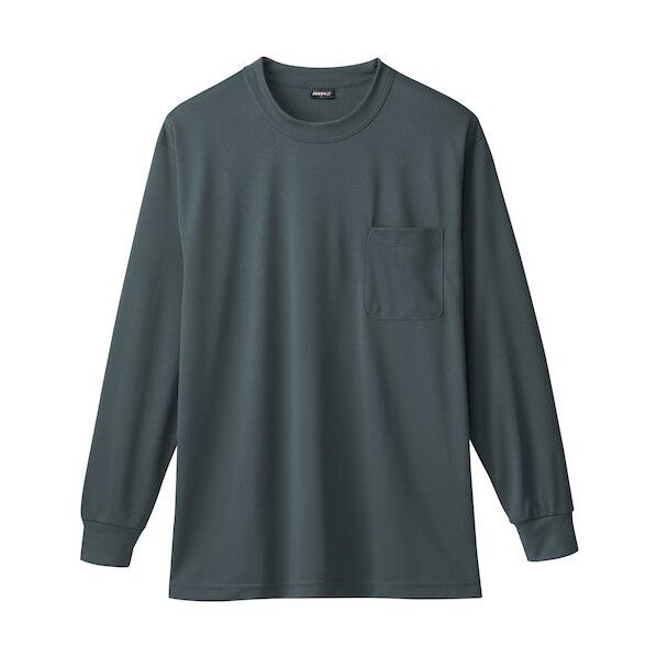 桑和 50384 長袖Tシャツ(胸ポケット付き) チャコールグレー 3L 50384-23-3L 1点