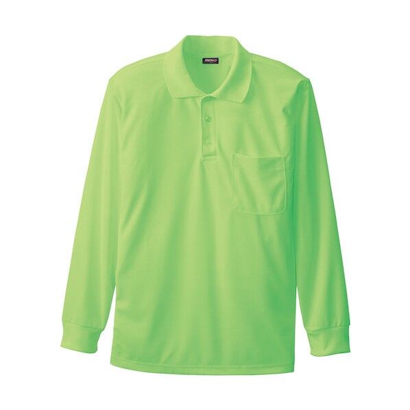 50390 長袖ポロシャツ(胸ポケット付き) ライトグリーン 3L 50390-108-3L 1点