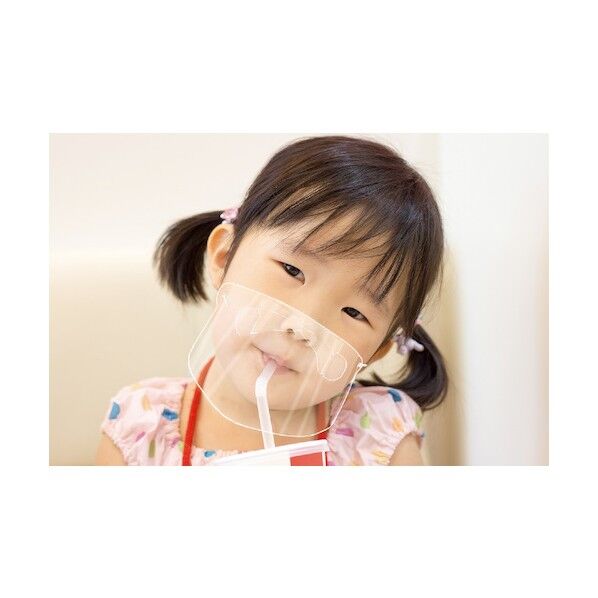 クリアシートマスク幼児用(10枚組) 本体74×210mm(組立時)ゴム紐300mm/高透明度PET製0.2mm厚 51439 10枚