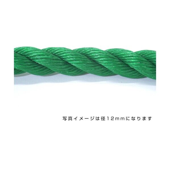 グリーンクロス ポリエチレンロープ 緑 3mm 200m巻 6300040514 1巻