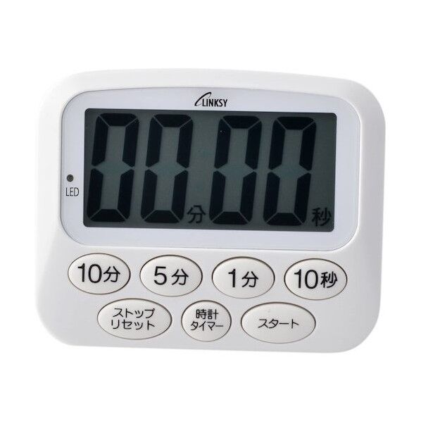 光と音で知らせるキッチンタイマー ホワイト LT091W 1点