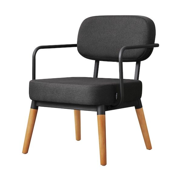 104247 1人掛けスチールフレームソファ ダークグレー MSS-1S-DH 1点