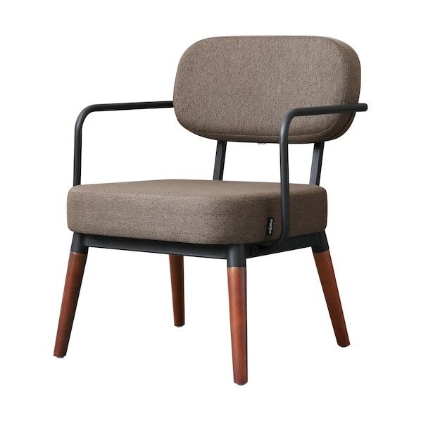 104248 1人掛けスチールフレームソファ ブラウン MSS-1S-T 1点