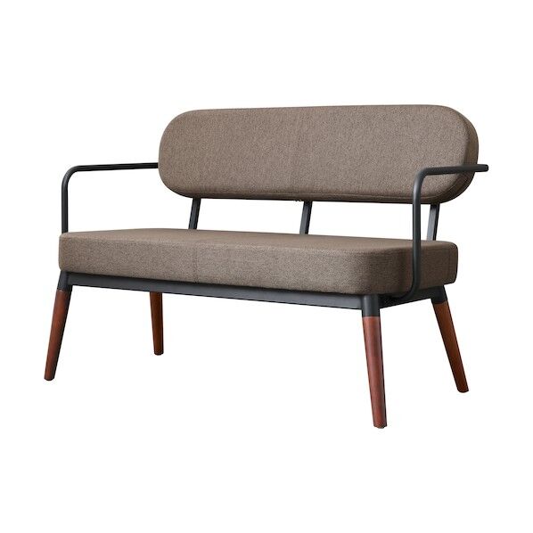 104250 2人掛けスチールフレームソファ ブラウン MSS-2S-T 1点