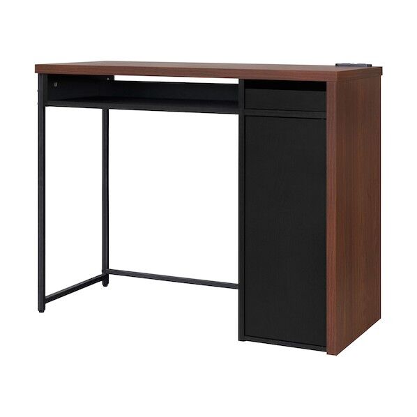 297157 収納付きデスク ウォールナット/ブラック SDK-890-WNB 1点
