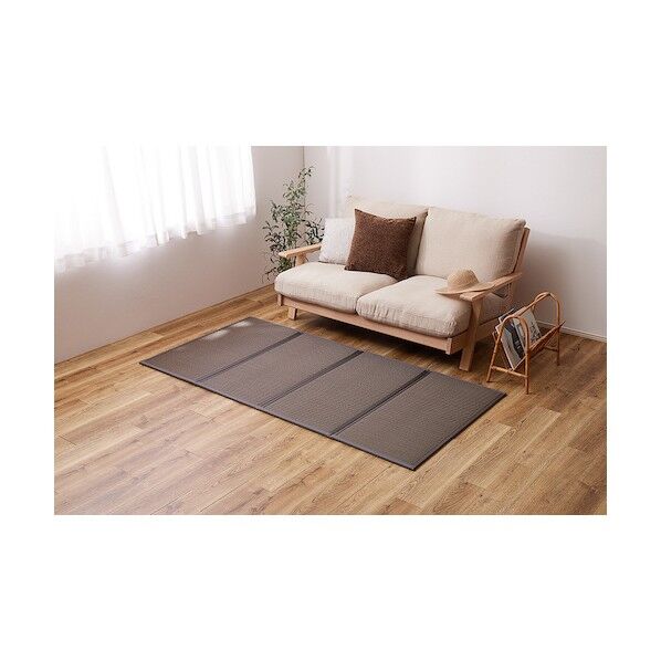 萩原 折り畳める 畳マットレス 綾模様 シングル 100×200×1.1 ブラウン 159065900 1点...