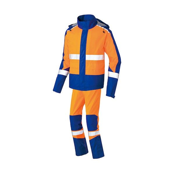 レインウエア(男女兼用)(FS-1110) 008オレンジ×ネイビー SS 56206 1枚