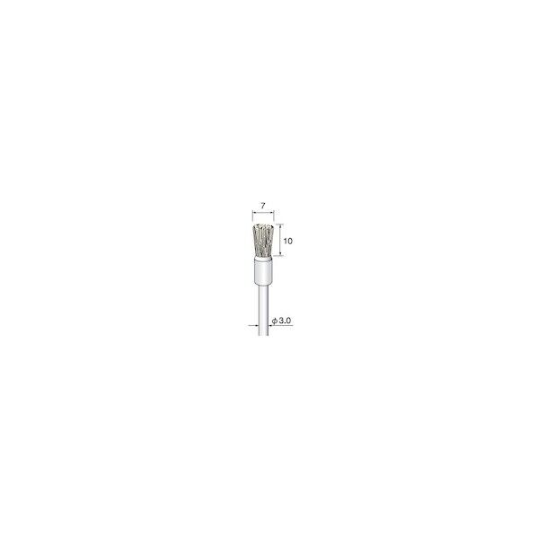 アルゴファイルジャパン 毛ブラシエンド型ヤギ毛白 Φ7X10 Φ3.0軸 BM418 5本