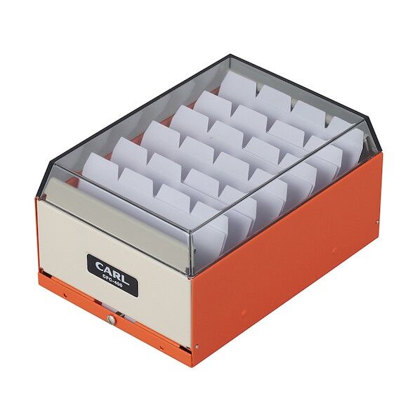 カール事務器 カードファイルケース オレンジ 収容枚数400枚 CFC-400-O 1点...