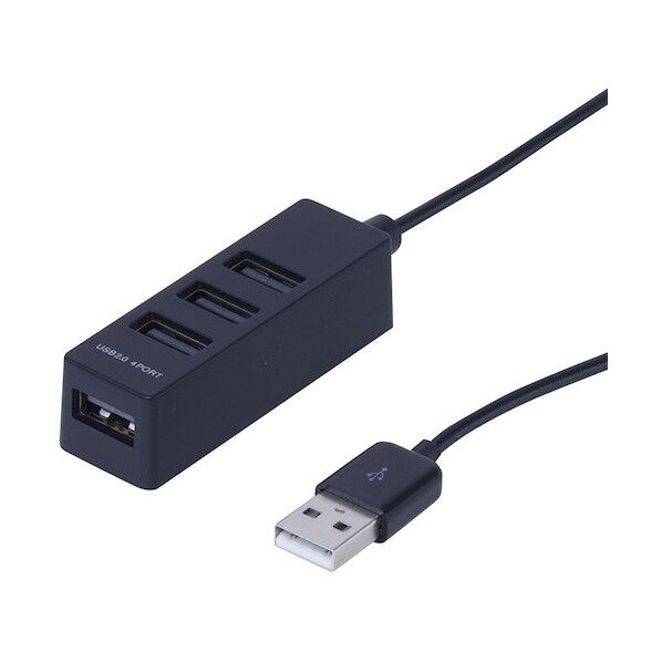 USB2.0 4ポートハブ 0.3m ブラック UH-2404BK 1点