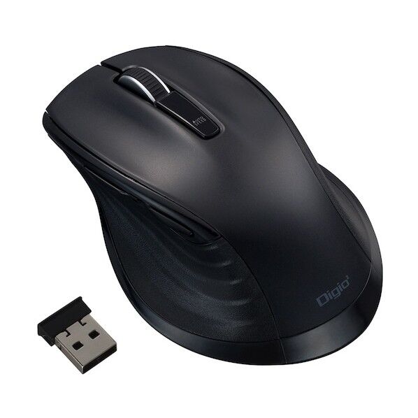 大型無線静音5ボタンBlueLEDマウス/ブラック MUS-RKF147BK 1点