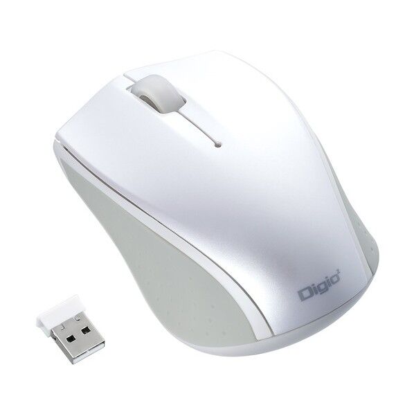 小型無線3ボタンBlueLEDマウス/ホワイト MUS-RKT160W 1点