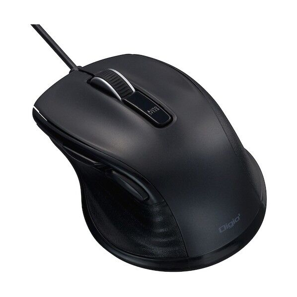 ナカバヤシ 小型有線静音5ボタンBlueLEDマウス/ブラック MUS-UKF142BK 1点...