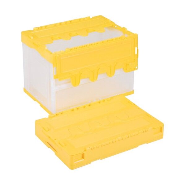 折りたたみコンテナー 601199 CF-S61NRロックなし黄/透明 CFS61NRYTLN 1点