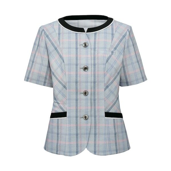 エコチェック・ニットオーバーブラウスグレー系05 GOBL-2301-B5-05 1着