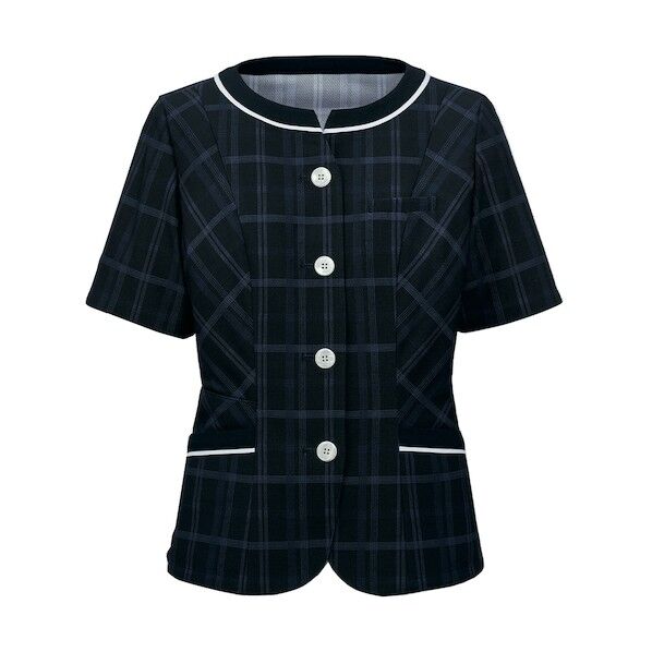 エコチェック・ニットオーバーブラウス紺系05 GOBL-2301-K5-05 1着