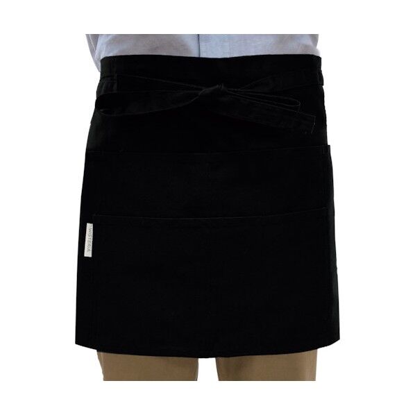 ポリエステル腰前掛けエプロン 男女兼用 フリーサイズ F ブラック 102-BK-F 1枚