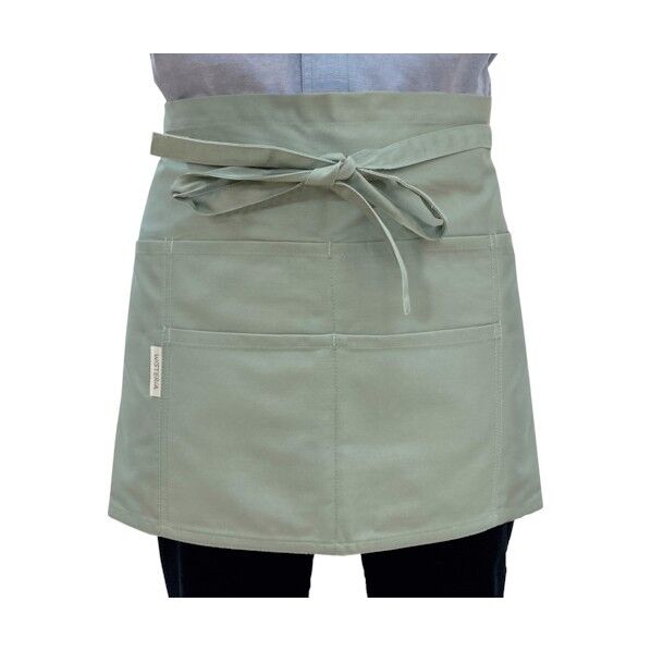 綿混腰前掛けエプロン 男女兼用 フリーサイズ グリーン F 102-GR-F 1枚