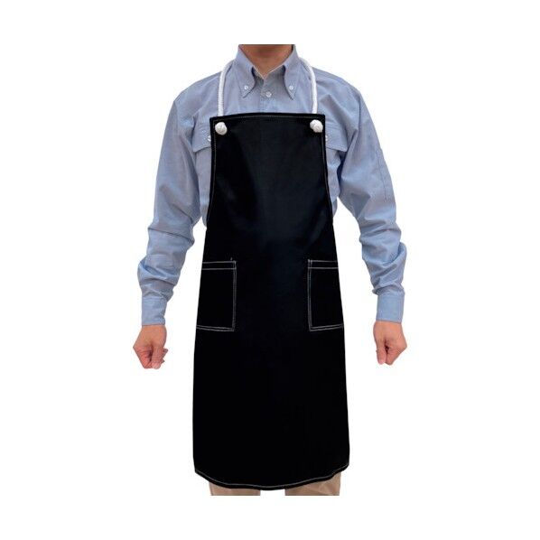 ビニールエプロン 男女兼用 フリーサイズ クロ F 200-BK-F 1枚