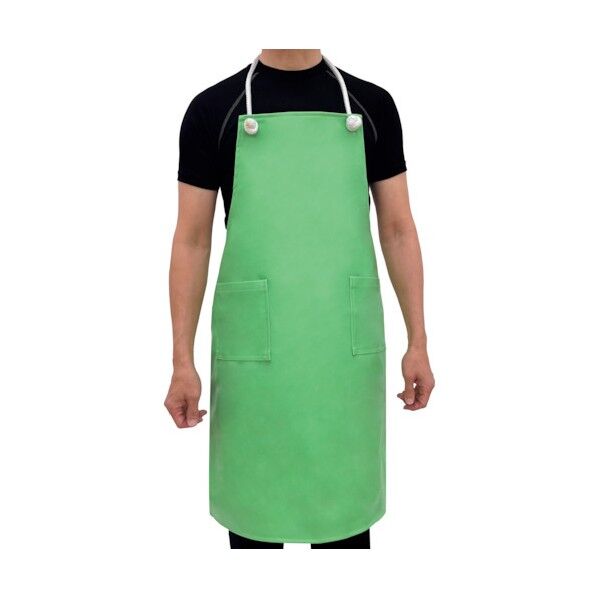 ビニールエプロン 男女兼用 フリーサイズ グリーン F 200-GR-F 1枚