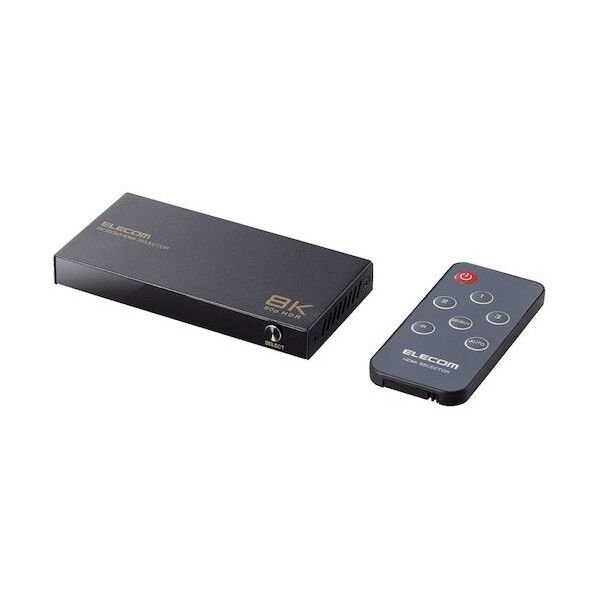 エレコム 【法人専用品】HDMI切替器 8K対応 3ポート 3入力1出力 ブラック DH-SW8KP31BK 1点...