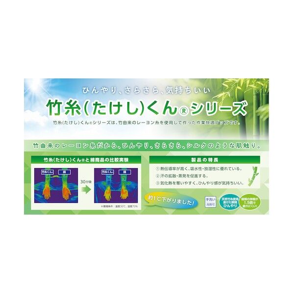 熱中症予防対策商品 竹糸くん 汗取りアンダー帽2 ブラック 375590 1個